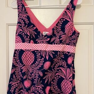 Lilly Pulitzer Pink and Navy Kids One Piece Swimsuit